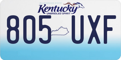 KY license plate 805UXF