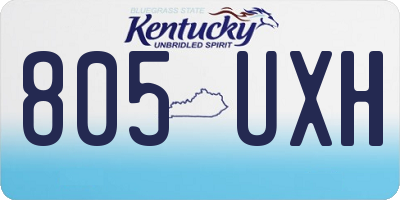 KY license plate 805UXH