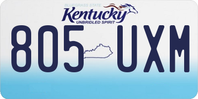 KY license plate 805UXM