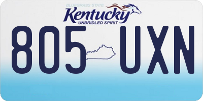KY license plate 805UXN