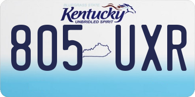 KY license plate 805UXR