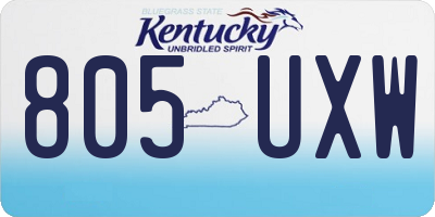 KY license plate 805UXW