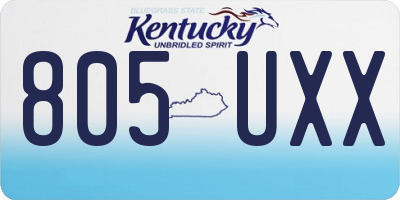KY license plate 805UXX