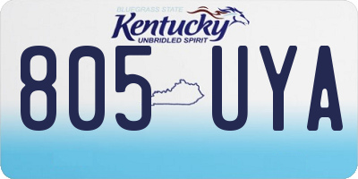 KY license plate 805UYA