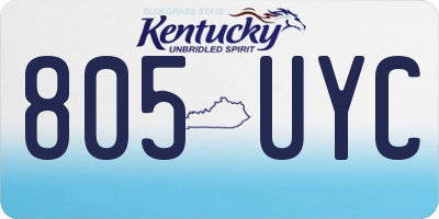 KY license plate 805UYC