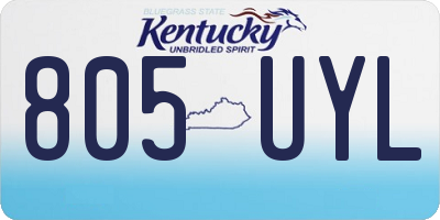 KY license plate 805UYL