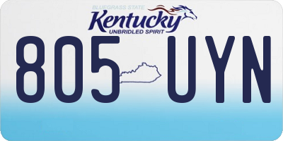 KY license plate 805UYN