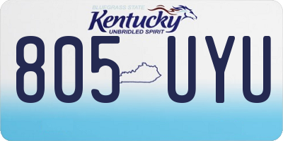 KY license plate 805UYU