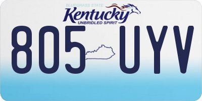 KY license plate 805UYV