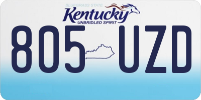 KY license plate 805UZD