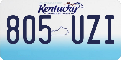 KY license plate 805UZI