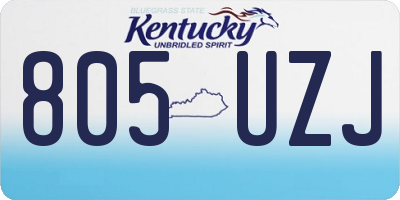 KY license plate 805UZJ