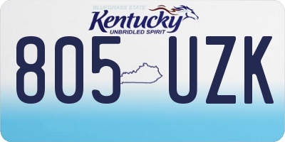 KY license plate 805UZK