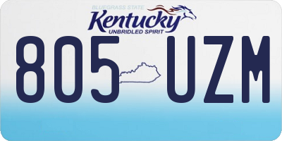 KY license plate 805UZM
