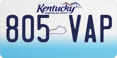 KY license plate 805VAP