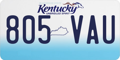 KY license plate 805VAU