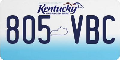 KY license plate 805VBC