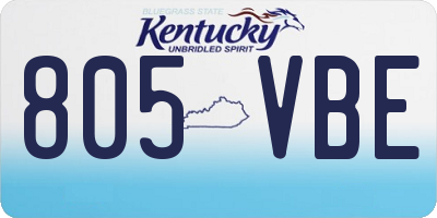 KY license plate 805VBE