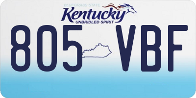 KY license plate 805VBF