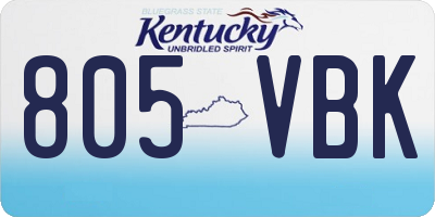 KY license plate 805VBK