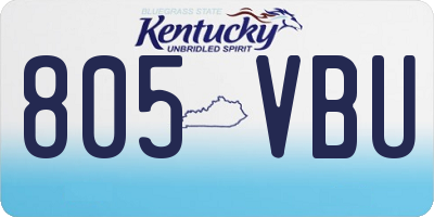KY license plate 805VBU