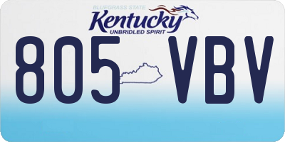 KY license plate 805VBV