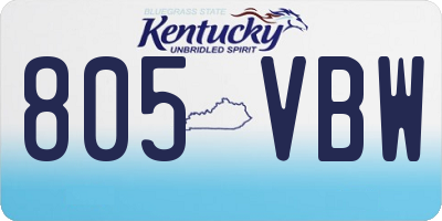 KY license plate 805VBW