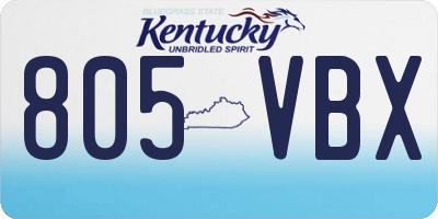 KY license plate 805VBX