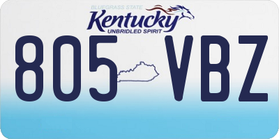 KY license plate 805VBZ