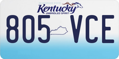 KY license plate 805VCE