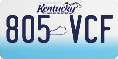 KY license plate 805VCF