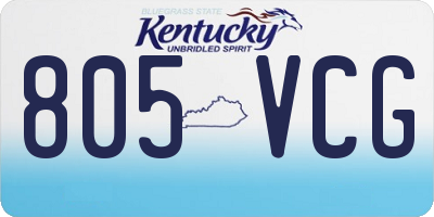 KY license plate 805VCG