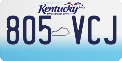 KY license plate 805VCJ