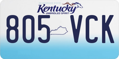 KY license plate 805VCK