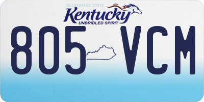 KY license plate 805VCM
