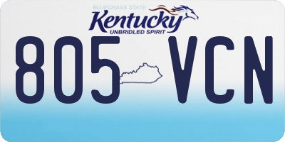 KY license plate 805VCN