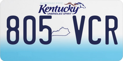 KY license plate 805VCR