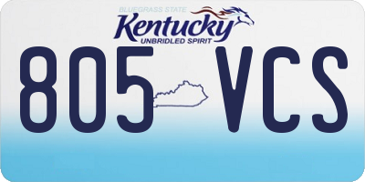 KY license plate 805VCS