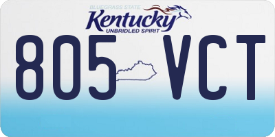 KY license plate 805VCT