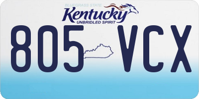 KY license plate 805VCX