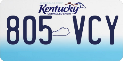 KY license plate 805VCY