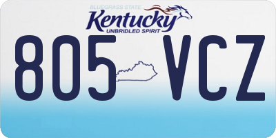 KY license plate 805VCZ