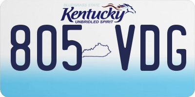 KY license plate 805VDG