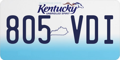 KY license plate 805VDI