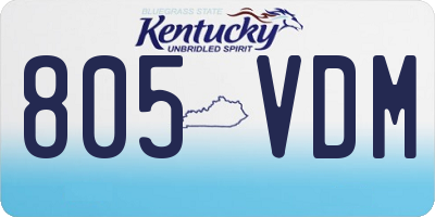 KY license plate 805VDM