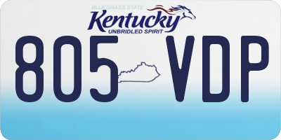 KY license plate 805VDP