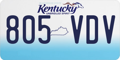 KY license plate 805VDV