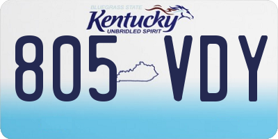 KY license plate 805VDY