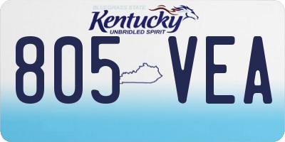 KY license plate 805VEA