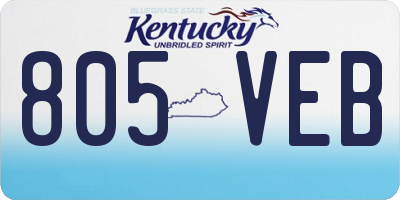 KY license plate 805VEB